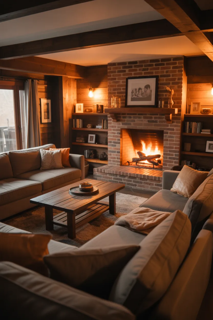 Basement Fireplace Lounge