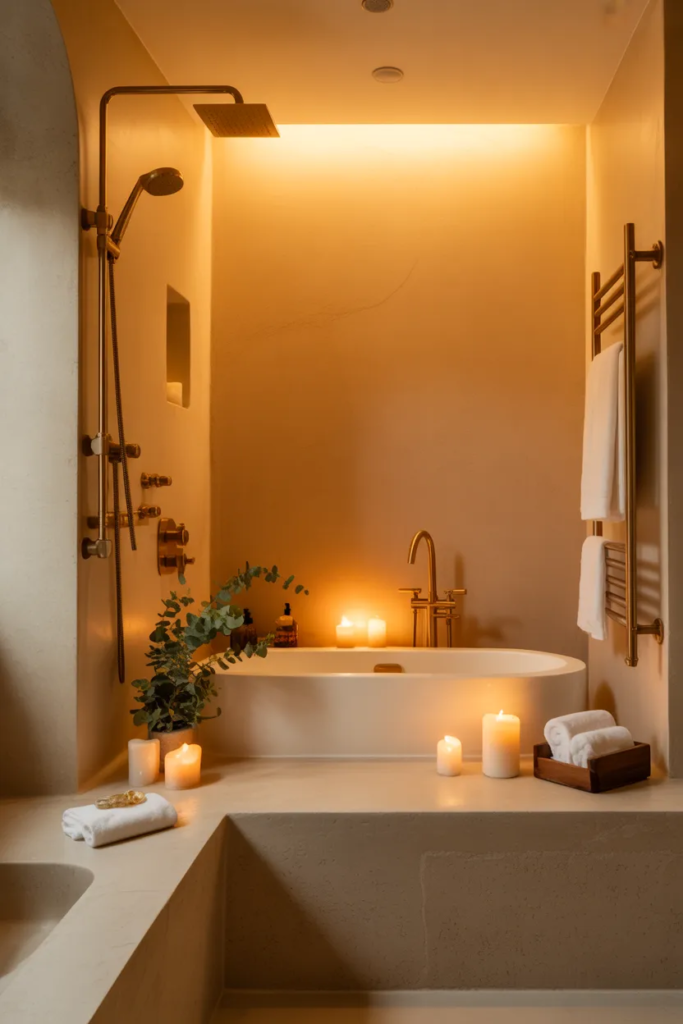 Soft Ambient Lighting - Spa Style Bathroom Ideas