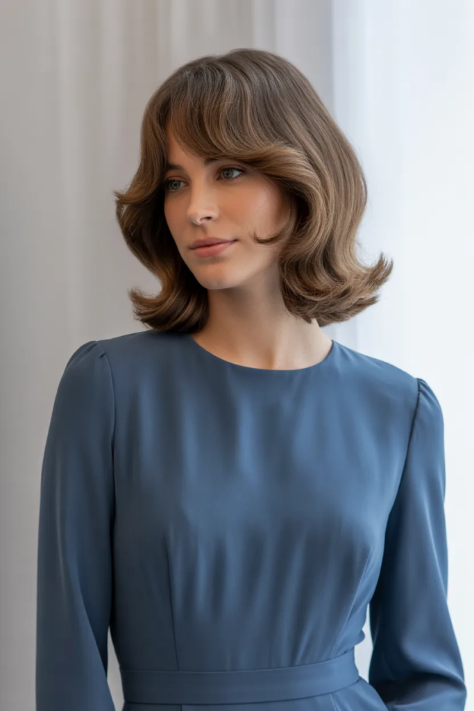 Curtain Bangs with Medium Hair