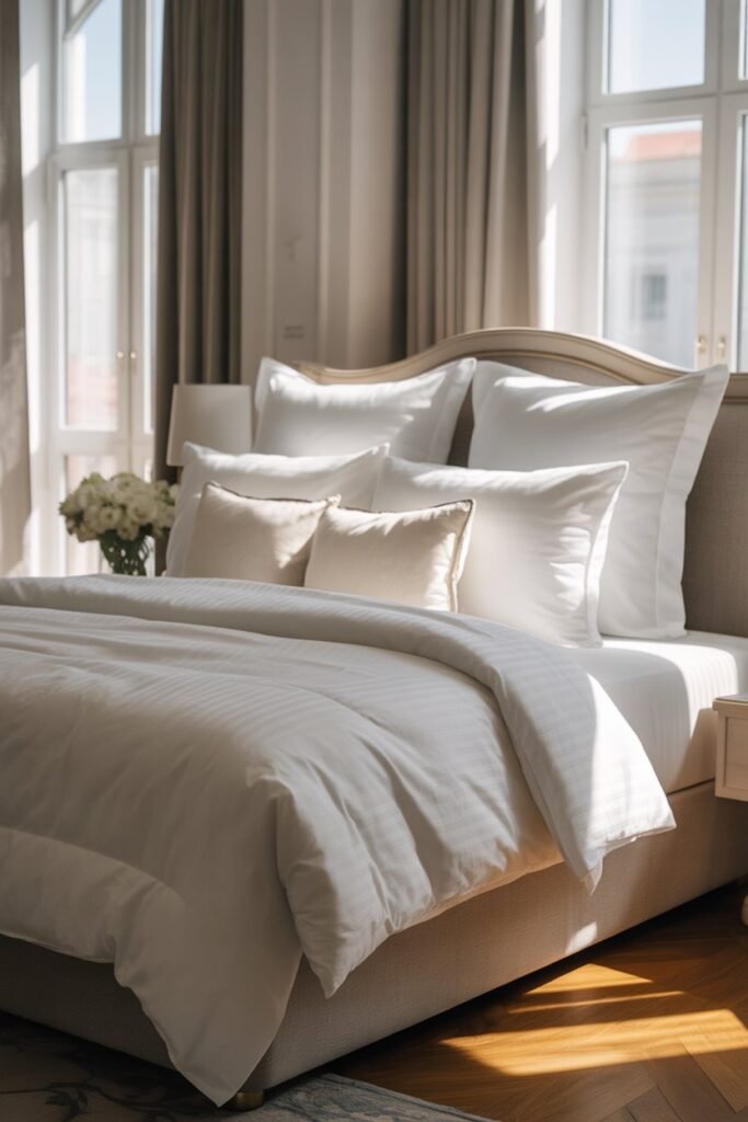Layer Crisp White Bedding - Cozy Bed Styling Ideas