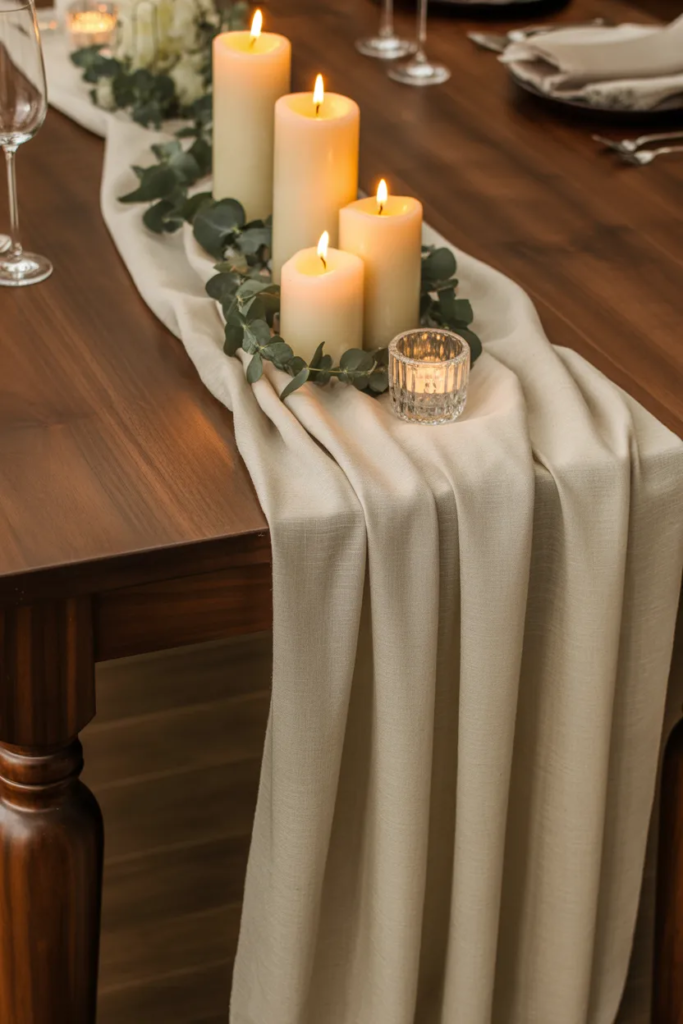 Runner with Candles and Small Decor