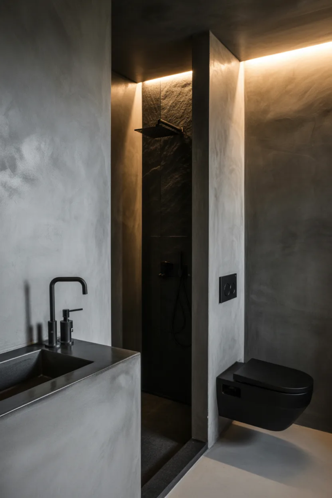 Industrial Dark Bathroom Style