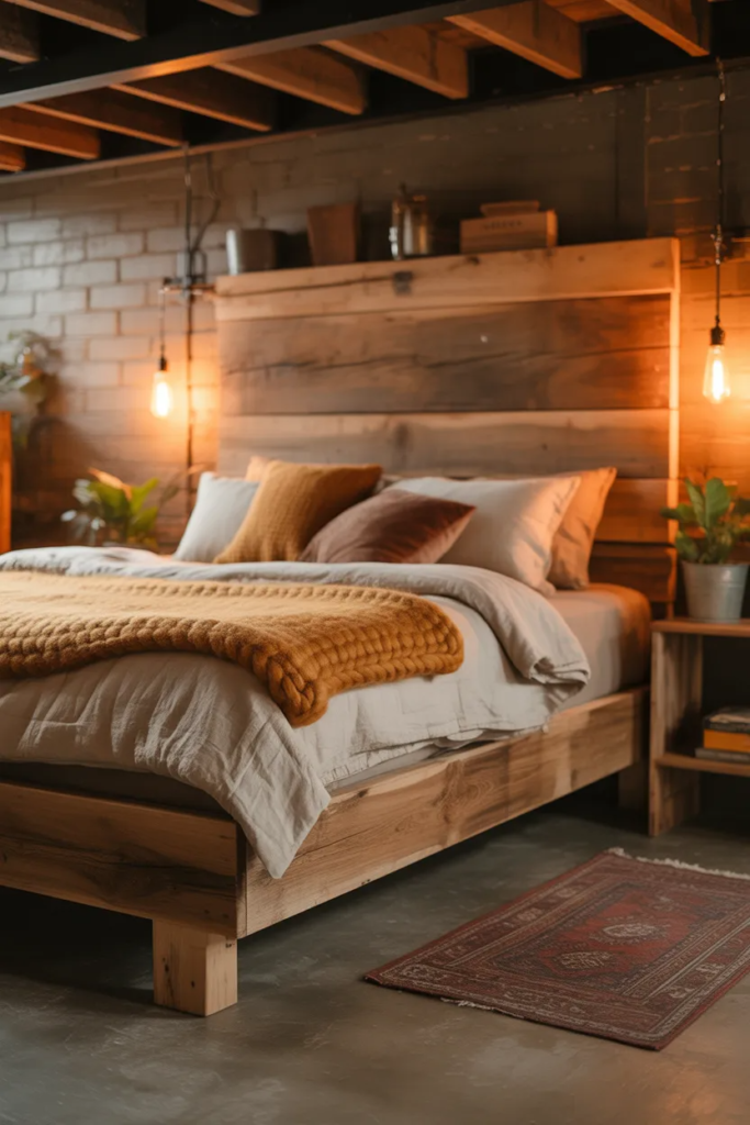 Rustic Basement Bedroom