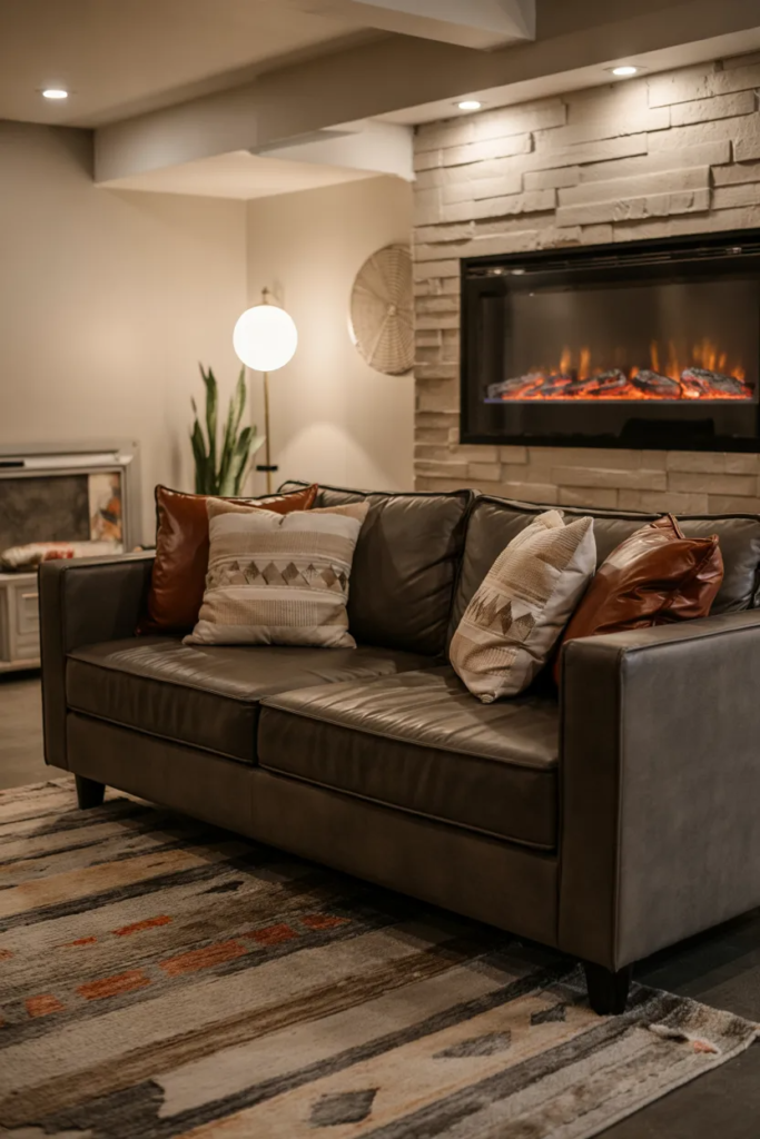 Basement Fireplace Lounge