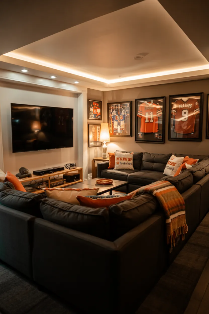 Basement Sports Viewing Area