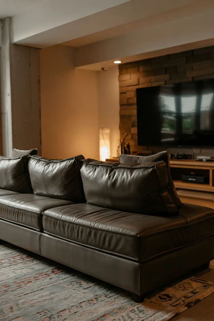 Basement TV Lounge with Sectional