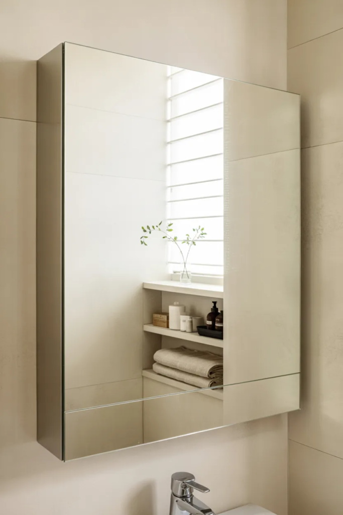 Medicine Cabinet Mirror Storage - Small Bathroom Storage Ideas