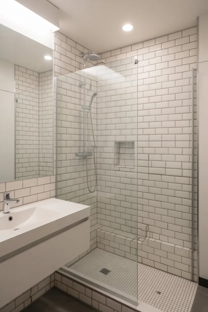 Light Tile Shower Design