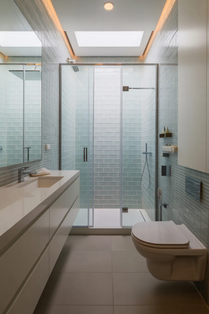 Shower at the End of the Bathroom