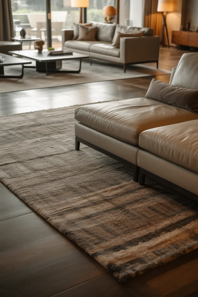 Front Legs on the Rug Layout - How To Choose A Rug Size