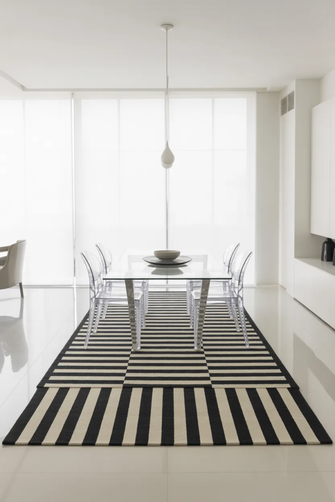 Monochrome Black and White Rug