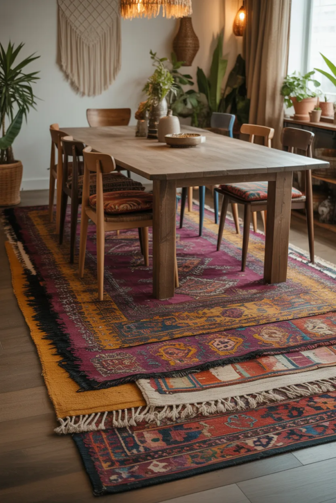 Layered Rugs for Added Texture