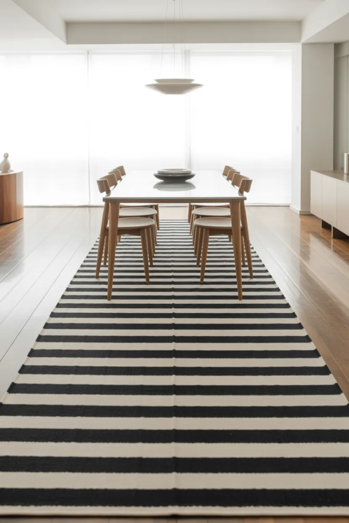 Striped Rug for Visual Length